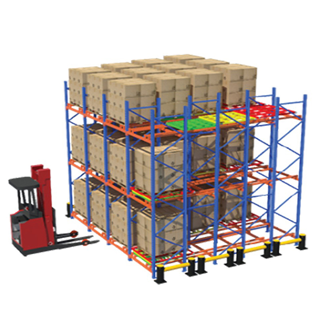 Q235 Steel Multi-level Storage Push Back Pallet Rack