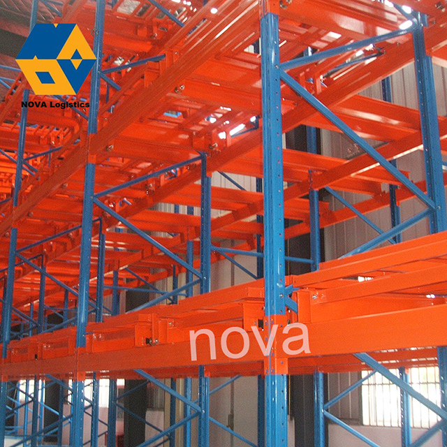 Q235 Steel Multi-level Storage Push Back Pallet Rack